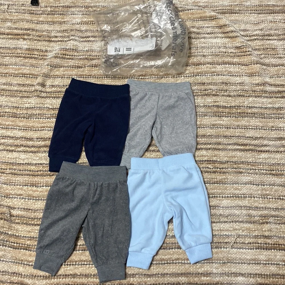 Simple Joys by Carters Baby Boy Fleece Pull On Pants Variety Bundle 4 Pack 0-3 m